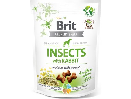 Brit Care Dog Crunchy Cracker křupavé pamlsky pro psy s hmyzem, králíkem a feniklem, 200 g