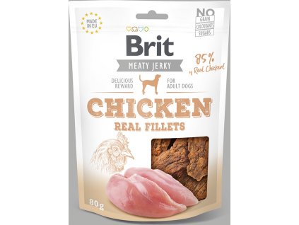 Brit Jerky sušené masové pamlsky s kuřecími filety, 80 g