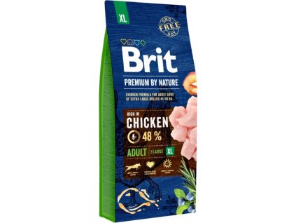 Brit Premium by Nature krmivo pro psy extra velkých plemen s kuřetem, 15 kg