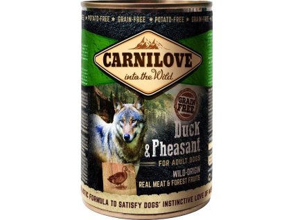 Carnilove Wild konzerva pro dospělé psy bez obilovin kachna a bažant, 400 g