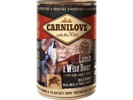 Carnilove Wild konzerva pro dospělé psy bez obilovin jehně a králík, 400 g