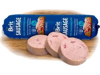 Brit sausage prémiový salám kuřecí a jehněčí maso, 800 g