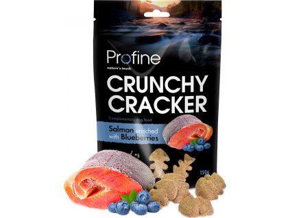 Profine Dog Crunchy Cracker křupavý pamlsek pro psy s lososem a borůvkami, 150 g