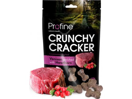 Profine Dog Crunchy Cracker křupavé pamlsky pro psy se zvěřinou a hlohem, 150 g