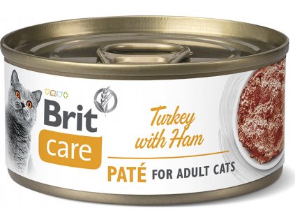 Brit Care Cat Konzerva pro kočky paté s krůtí šunkou, 70 g