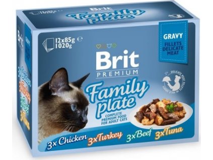 Brit Premium Cat Kapsičky pro kočky filety ve šťávě MULTIPACK 4x3 ks, 1020 g