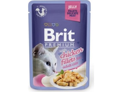 Brit Premium Cat Kapsička pro kočky filety kuře v želé, 85 g