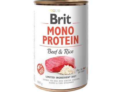 Brit Mono Proteinová konzerva pro psy 100% hovězí s rýží, 400 g
