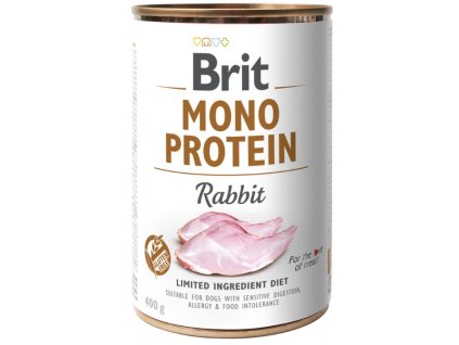 Brit Mono Proteinová konzerva pro psy 100% králičí, 400 g