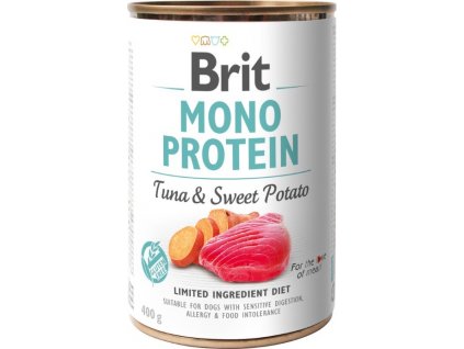Brit Mono Proteinová konzerva pro psy 100% tuňák a sladké brambory, 400 g