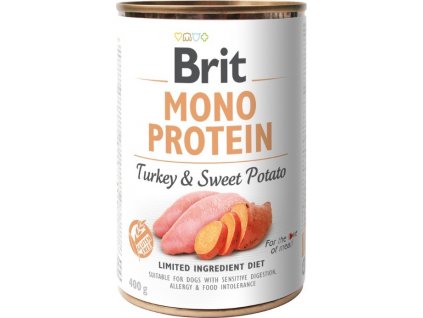 Brit Mono Proteinová konzerva pro psy 100% krůtí a sladké brambory, 400 g