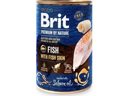 BriBrit Premium by Nature konzerva paté pro psy bez obilovin rybí maso s kůží, 400 g