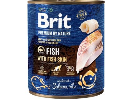 Brit Premium by Nature konzerva paté pro psy bez obilovin s rybou a kůží, 800 g