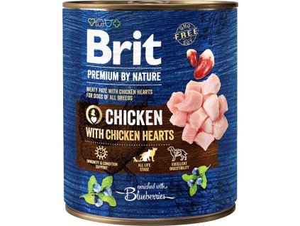 Brit Premium by Nature konzerva paté pro psy bez obilovin kuřecí se srdíčky, 400 g