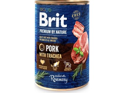 Brit Premium by Nature konzerva paté pro psy bez obilovin vepřové s tracheou, 400 g