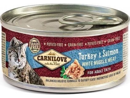 Carnilove WMM Konzerva bez obilovin pro dospělé kočky krocan a losos, 100 g