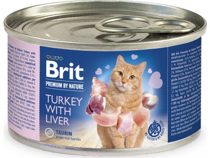 Brit Premium by Nature Konzerva pro kočky krůtí s vnitřnostmi, 200 g