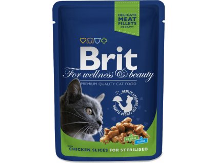Brit Premium Cat Kapsička pro kastrované kočky s kuřecími kousky, 100 g
