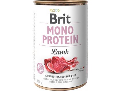 Brit Mono Proteinová konzerva pro psy 100% jehněčí, 400 g