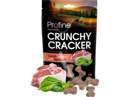Profine Dog Crunchy Cracker křupavý pamlsek pro psy s s jehněčím a špenátem, 150 g