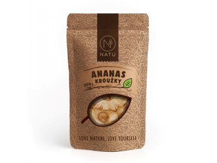 Ananas kroužky natural 250g (bez cukru a SO2)