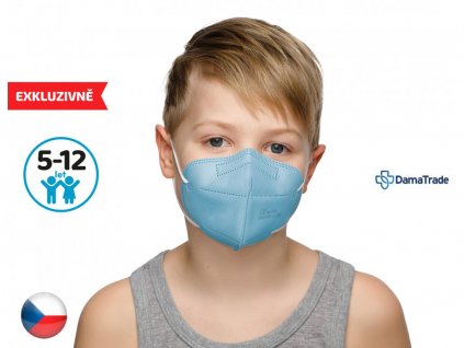 10x Český respirátor FFP2 vhodný pro děti - modrý (16,4 Kč/ks bez DPH)