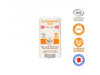 Opalovací krém v tyčince SPF 50 růžový 12 g BIO