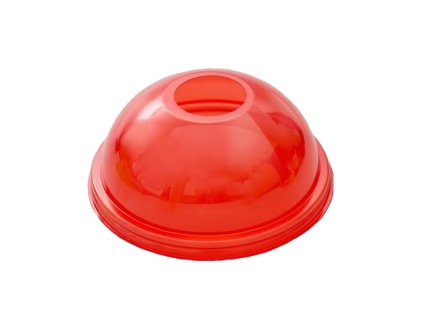 Víčko EKO rPET O95 mm vypouklé s otvorem červené k 0,2 - 0,5 l 50 ks