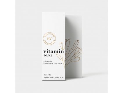 Vitamin D3/K2, Ecce Vita, 30ml  + Dárek