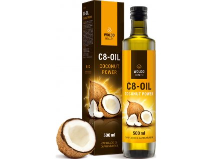 WoldoHealth® Kokosový olej C8, 500ml  + Dárek