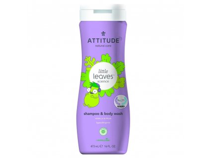 Dětské tělové mýdlo a šampon (2 v 1) ATTITUDE Little leaves s vůní vanilky a hrušky 473 ml