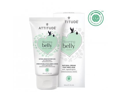 Přírodní krém na unavené nohy  ATTITUDE Blooming Belly nejen pro těhotné s mátou 150 ml