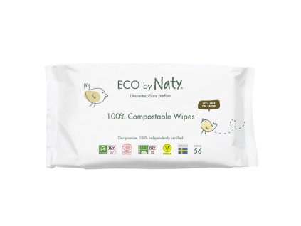 Vlhčené ubrousky ECO by Naty bez vůně - pro citlivou pokožku (56 ks)