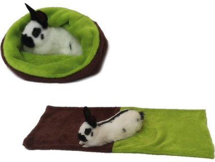 Marysa pelíšek 3v1 pro hlodavce, tmavě hnědý/světle zelený