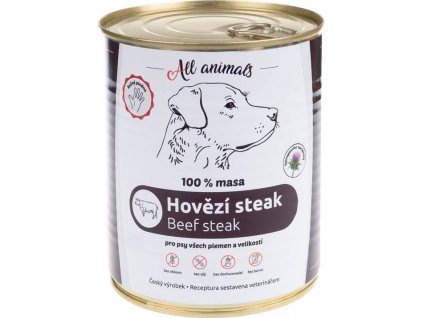 All Animals DOG hovězí steak 800g