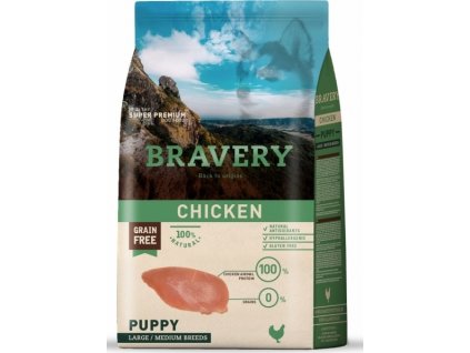 BRAVERY dog PUPPY Large Medium Grain Free chicken 4kg