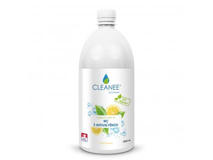 CLEANEE ECO hygienický čistič WC s aktivní pěnou s vůní citronu 1L