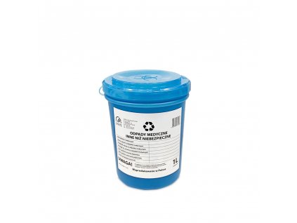 Niebieski pojemnik na odpady medyczne pojemnosc 1,0l