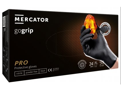 MERCATOR® gogrip black, nitrilové, 50ks