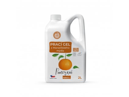 Prací gel z Marseillského mýdla pro citlivou pokožku Pomeranč 2L, 40PD