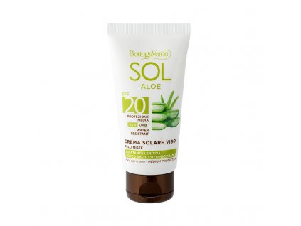 Bottega Verde SOL ALOE Voděodolný opalovací krém na obličej SPF 20, 50ml  + Dárek