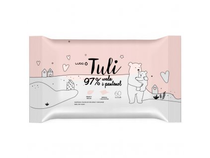 LUBA Tuli dětské vlhčené ubrousky s 97 % vody a panthenolem, 60 ks