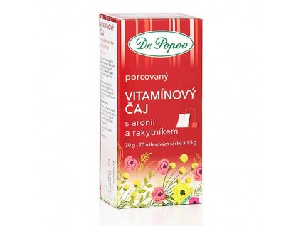 Vitamínový čaj s aronií a rakytníkem, porcovaný, 30 g Dr. Popov