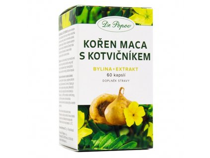 Kořen Maca s Kotvičníkem , 60 kapslí Dr. Popov