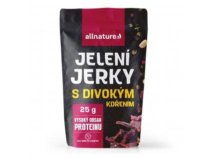 Allnature Jelení Jerky s divokým kořením, 25 g