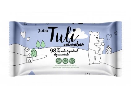 LUBA Tuli dětské vlhčené ubrousky s 98 % vody a panthenolem a 100% avokádovým olejem, 50ks