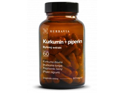 Herbavia Kurkumin + piperin, 60 kapslí