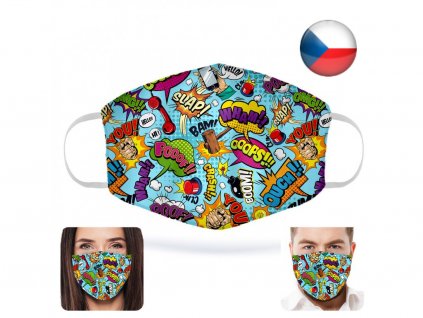 Antivirová nanorouška z nanovlákna s aktivním stříbrem znovupoužitelná – Modrý Popart