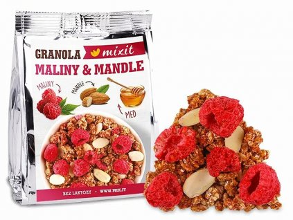 Mixit Granola z pece do kapsy - Maliny + Mandle, 70g