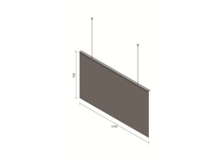 Ochranná přepážka COVI II závěsná, 1200 mm x 700 mm x 5 mm